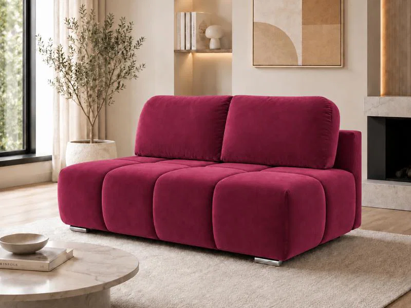 Dvojmiestna rozkladacia pohovka LUCY MINI | 195x104x89cm | MONOLITH VÍNOVÁ