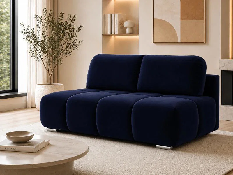 Dvojmiestna rozkladacia pohovka LUCY MINI | 195x104x89cm | MONOLITH TMAVO MODRÁ