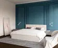 Čalúnená posteľ CRYSTAL biela 180x200 s dreveným roštom