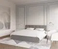 Čalúnená posteľ CRYSTAL šedá 180x200 s dreveným roštom