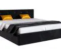 Čalúnená posteľ CRYSTAL čierna 160x200 s dreveným roštom