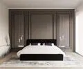 Luxusná manželská posteľ CRYSTAL čierna 160x200 s dreveným roštom