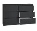 Komoda MALWA M6 120cm ČIERNA matná