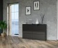 Komoda MALWA M6 120cm ČIERNA matná