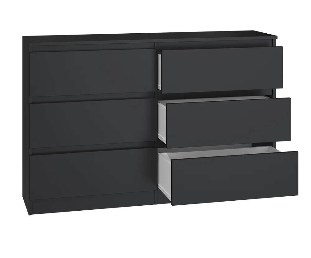 Komoda MALWA M6 120cm ČIERNA matná