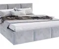 Čalúnená posteľ AMBER 180x200 Sivá Trinity s úložným priestorom a dreveným roštom