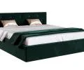Čalúnená posteľ CRYSTAL tmavo zelená 140x200 s dreveným roštom