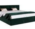Čalúnená posteľ CRYSTAL tmavo zelená 160x200 s dreveným roštom
