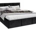 Čalúnená posteľ AMBER 160x200 Čierna Trinity s úložným priestorom a dreveným roštom