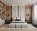 Čalúnená posteľ PLATINUM biela šedá 140x200 Trinity s dreveným roštom