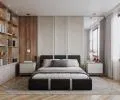 Čalúnená posteľ PLATINUM čierna biela 160x200 Trinity s dreveným roštom