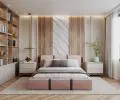 Čalúnená posteľ PLATINUM fialová biela 140x200 Trinity s dreveným roštom