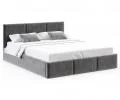 Čalúnená posteľ AMBER 140x200 Grafit Trinity s úložným priestorom a dreveným roštom