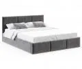 Čalúnená posteľ AMBER 160x200 Grafit Trinity s úložným priestorom a dreveným roštom