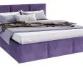 Čalúnená posteľ AMBER 180x200 Fialová Trinity s úložným priestorom a dreveným roštom
