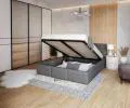 Čalúnená posteľ AMBER 180x200 Grafit Trinity s úložným priestorom a kovovým roštom