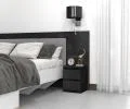 Nočný stolík MALWA M2 s 2 zásuvkami ČIERNA