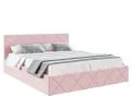 Čalúnená posteľ CARO 90x200 s kovovým zdvižným roštom RUŽOVÁ