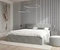 Čalúnená posteľ CARO 120x200 s kovovým zdvižným roštom SIVÁ