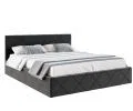 Čalúnená posteľ CARO 140x200 s kovovým zdvižným roštom ČIERNA