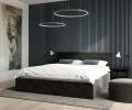 Čalúnená posteľ CARO 160x200 s kovovým zdvižným roštom ČIERNA