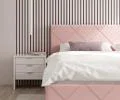 Čalúnená posteľ CARO 160x200 s kovovým zdvižným roštom RUŽOVÁ