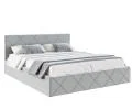 Čalúnená posteľ CARO 160x200 s kovovým zdvižným roštom SIVÁ