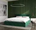 Čalúnená posteľ CARO 160x200 s kovovým zdvižným roštom ZELENA