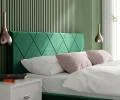 Čalúnená posteľ CARO 160x200 s kovovým zdvižným roštom ZELENA