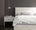 Čalúnená posteľ CARO 180x200 s kovovým zdvižným roštom BIELA