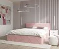 Čalúnená posteľ CARO 180x200 s kovovým zdvižným roštom RUŽOVÁ