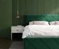 Čalúnená posteľ CARO 180x200 s kovovým zdvižným roštom ZELENÁ