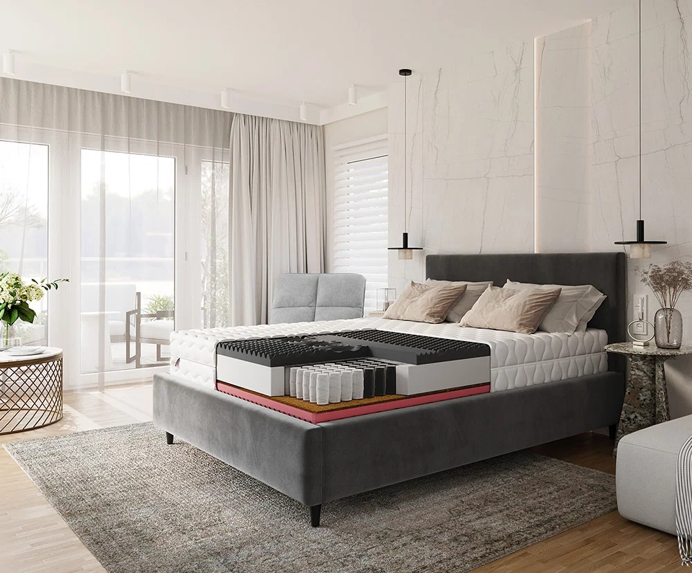 Taštičkový matrac GINASO MAX JERSEY 80x200cm s kokosom 28cm