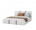 Čalúnená posteľ PLATINUM biela šedá 140x200 Trinity s kovovým roštom