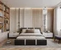 Čalúnená posteľ PLATINUM grafit biela 140x200 Trinity s kovovým roštom