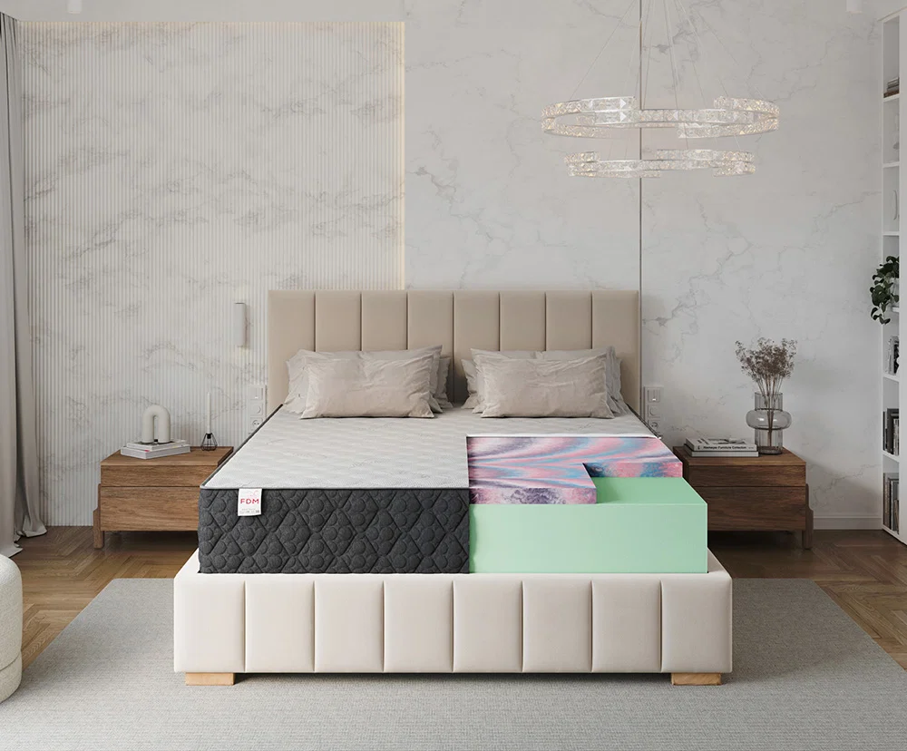 Penový matrac MERIDO 180x200 cm HR pena Silver Care poťah 30 cm