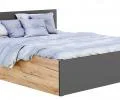 Posteľ PANAMA 120x200 so zdvíhacím dreveným roštom DUB SIVÁ