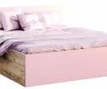 Manželská posteľ PANAMA 140x200 so zdvižným roštom RUŽOVÁ-DUB