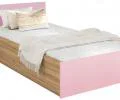 Jednolôžková posteľ PANAMA 90x200 so zdvižným roštom RUŽOVÁ-DUB