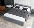 Manželská postel PANAMA T 160x200 se zvedacím kovovým roštem SIVÁ