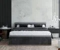 Manželská postel PANAMA T 160x200 se zvedacím kovovým roštem SIVÁ