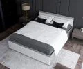 Manželská posteľ PANAMA T 160x200 so zdvíhacím kovovým roštom SIVÁ BIELA
