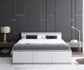 Manželská posteľ PANAMA T 160x200 so zdvíhacím kovovým roštom SIVÁ BIELA
