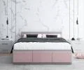 Manželská posteľ PANAMA T 160x200 so zdvíhacím kovovým roštom SIVÁ RUŽOVÁ