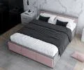 Manželská posteľ PANAMA T 160x200 so zdvíhacím kovovým roštom SIVÁ RUŽOVÁ