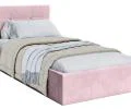 Čalúnená posteľ RINO 90x200 cm s roštom svetlo ružová