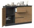 Komoda VEGA 2+3 ANTRACIT/DUB ARTISAN matná