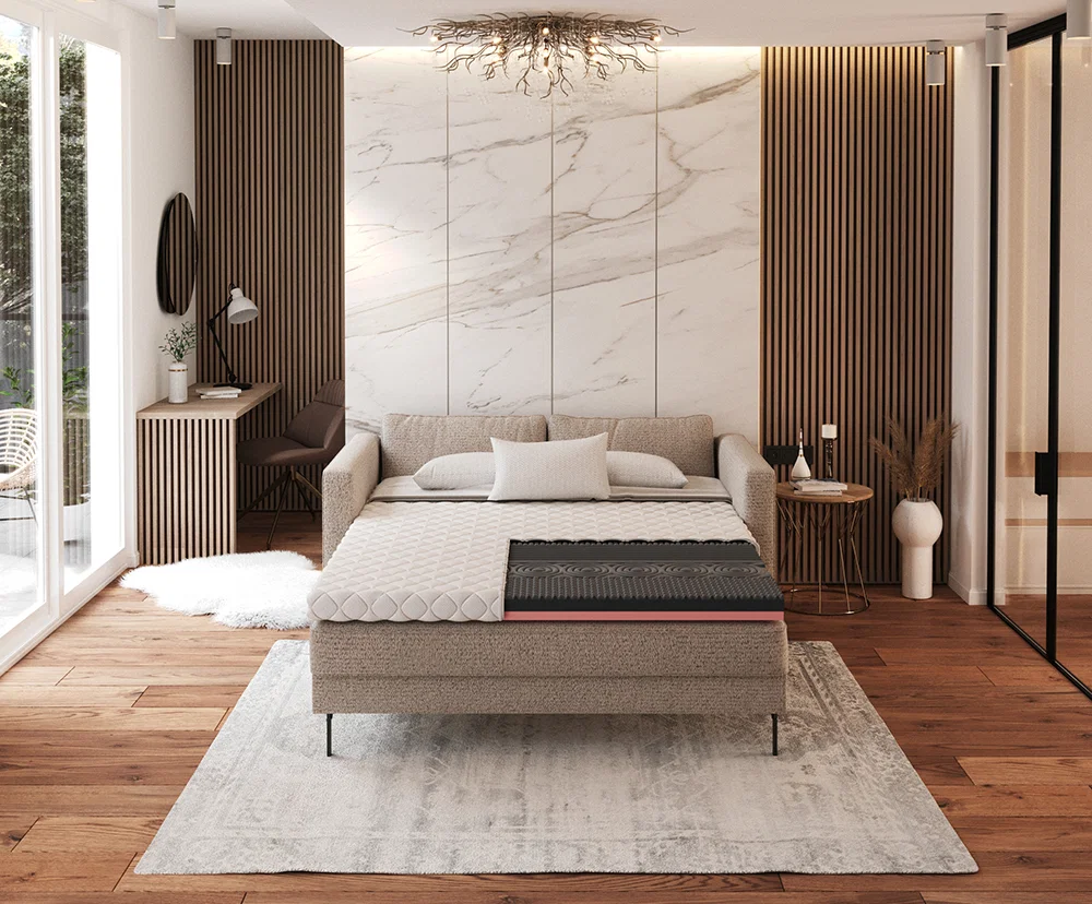 Prístelka z profilovanej 7-zónovej peny HR H30 BLACK a VISCO peny 140x200 cm 7cm
