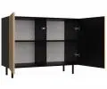 Komoda KAMA 2D SLIM lamely dub artisan/čierna