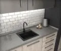 Granitový drez DON ČIERNA + čierny sifón 44,2 x 41,5 x 17,1cm